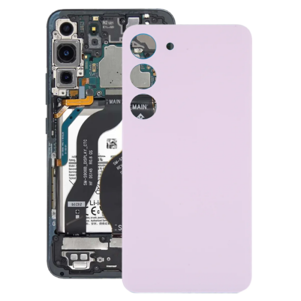 Samsung Galaxy S23 Glass Battery Back Cover with Camera Lens Cover Purple - Image 2