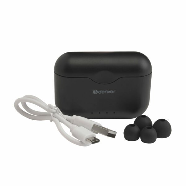 Denver TWE-37 True Wireless Earbuds with Charging Case - Black