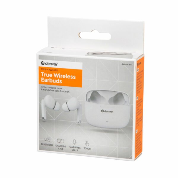 Denver TWE-47 True Wireless Earbuds with Charging Case - White - Image 7