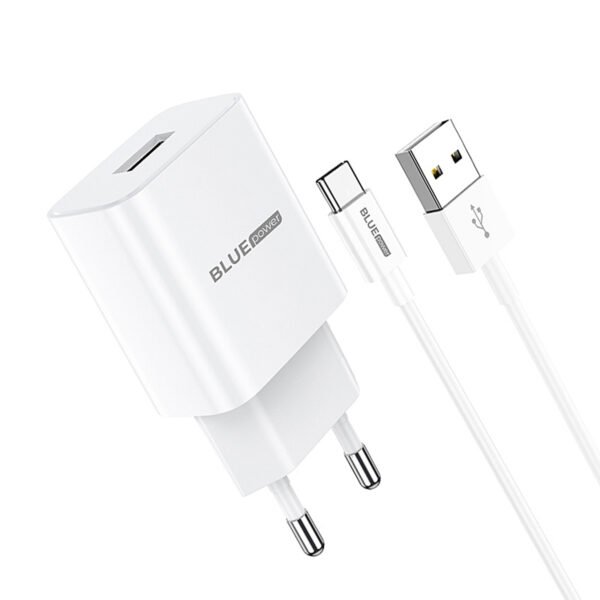 Charger for Mobile phones 10.5W Power Adapter + 1m Type-C Cable White